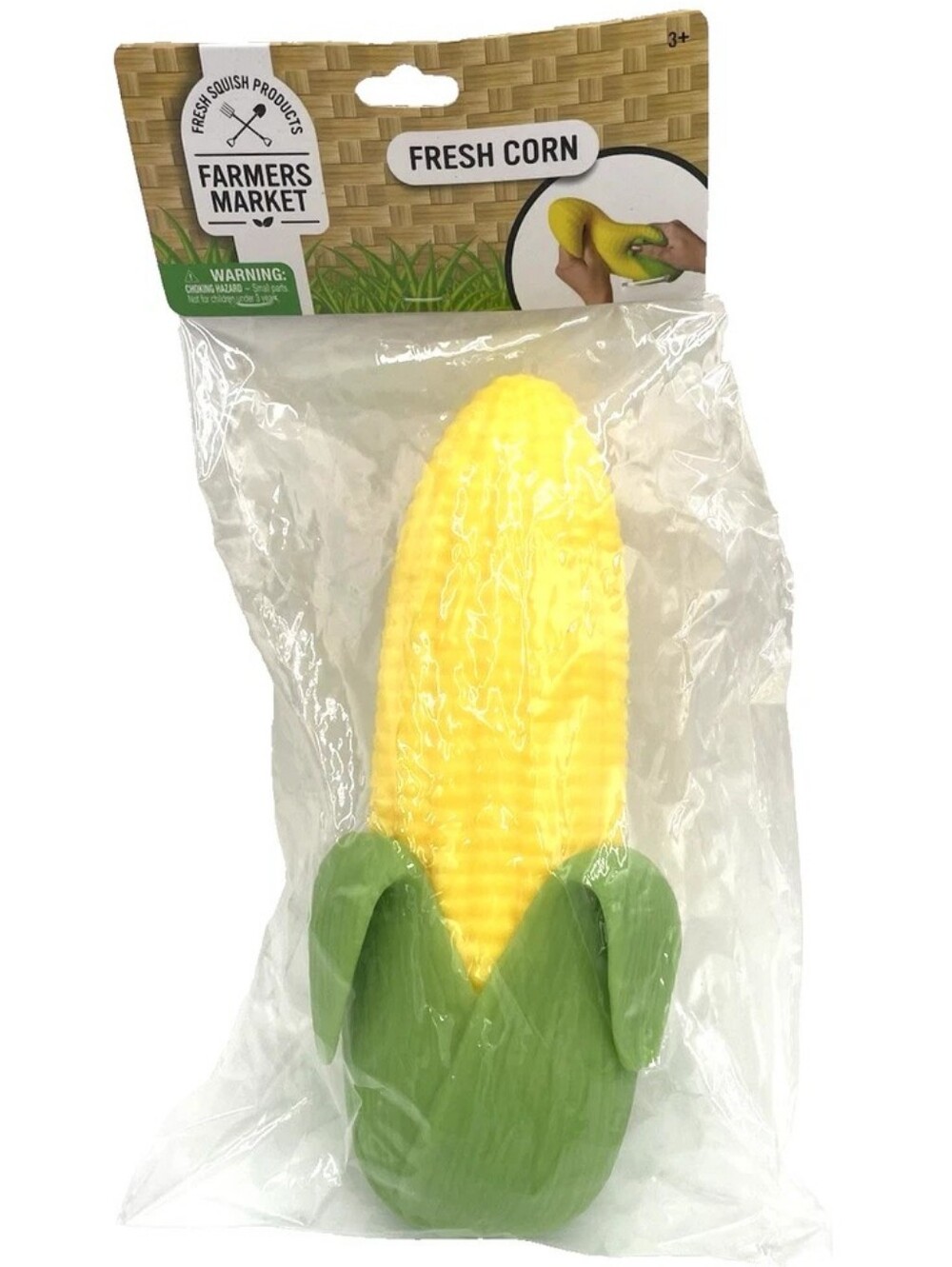 Farmers Market Fresh Corn Squishy Toy - Yellow & Green